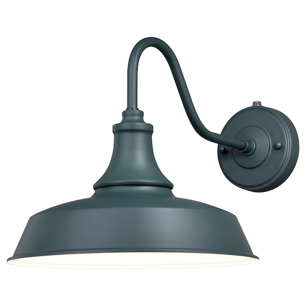 Vaxcel Dorado 1 Light Dusk to Dawn Green White Farmhouse Barn Dome Outdoor Wall Lantern T0483 - main